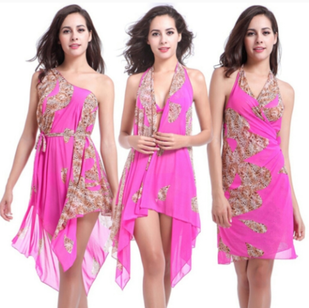 ⛵ 5/$15 Fuchsia Bikini With Matching Cover Up